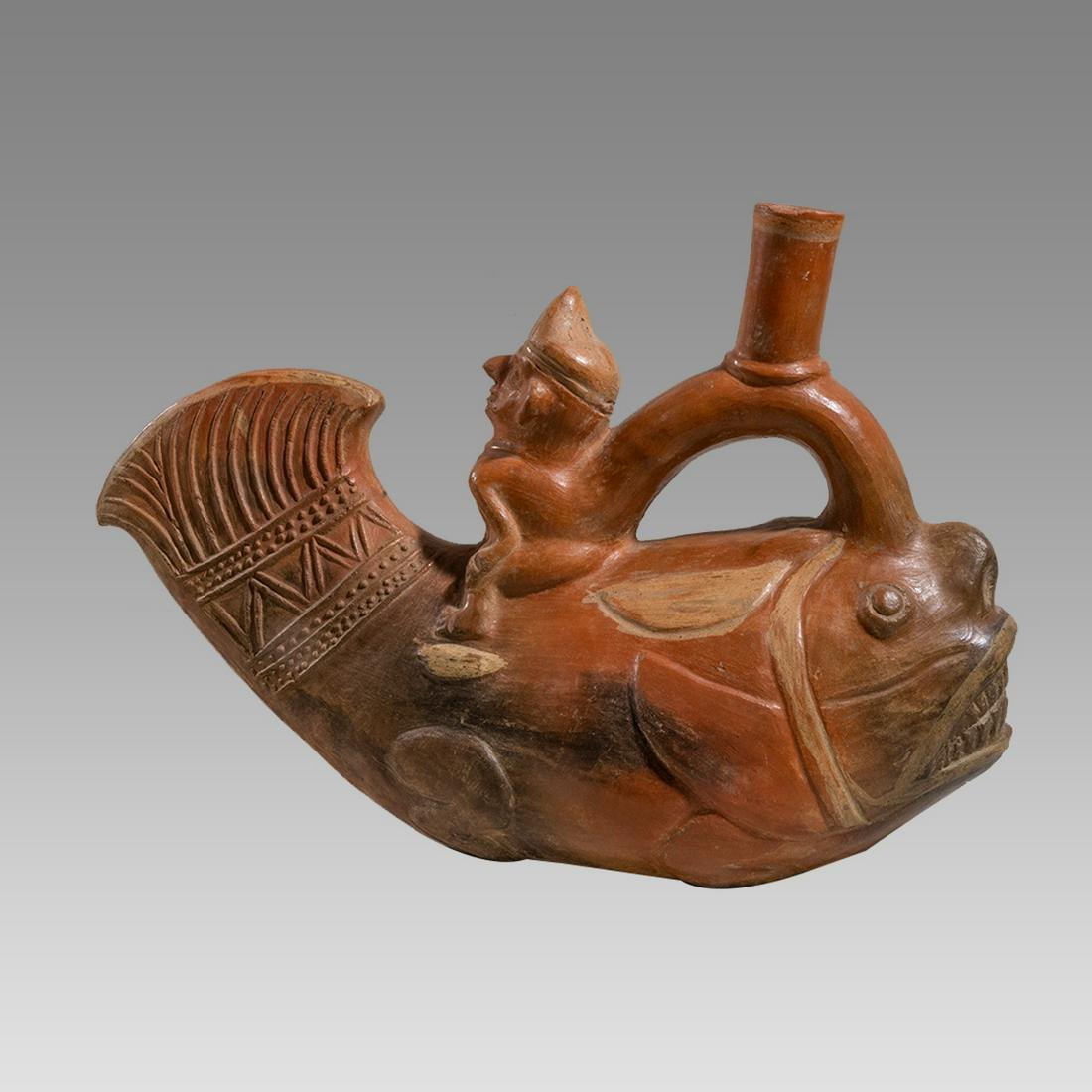 Inca Style Man Riding Large Fish Vessel. (1 of 4)