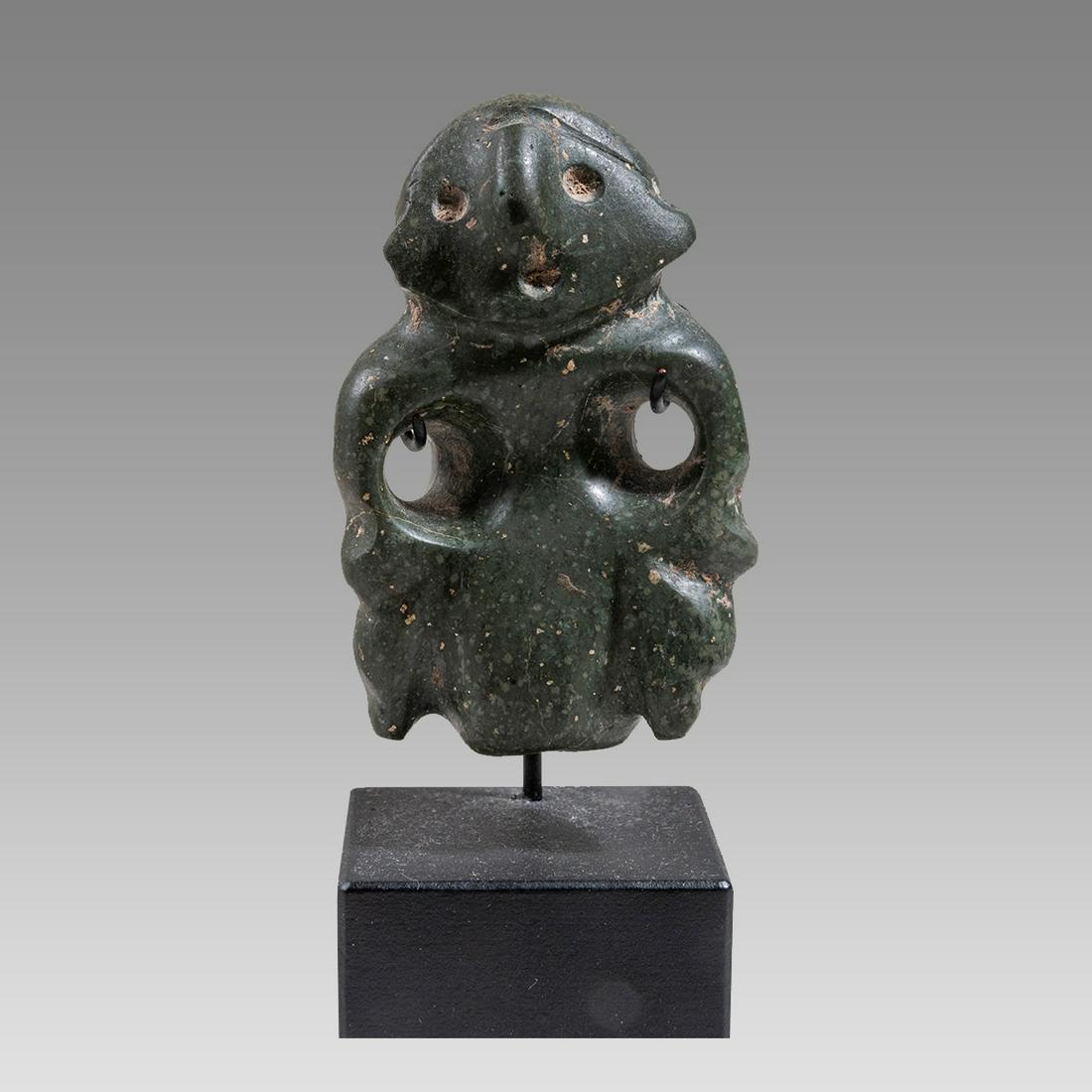 Colima Greenstone Figural pendant Ca. 100 B.C. - 250 A.D., Colima, Mexico. (1 of 3)