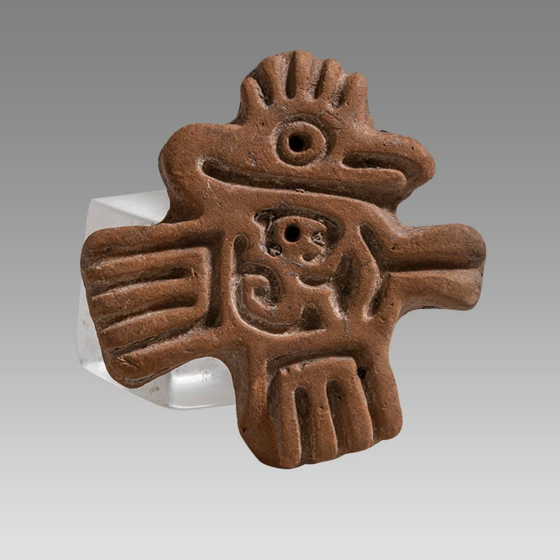 Maya Pottery Stamp Ulua Valley, Honduras. Ca. 800-1000 A.D.: Maya Pottery Stamp Ulua Valley, Honduras. Ca. 800-1000 A.D. Size 2 x 2 1/8 inches. NJ collection, Ex. Collection of Nicholas Kronwall, AZ.