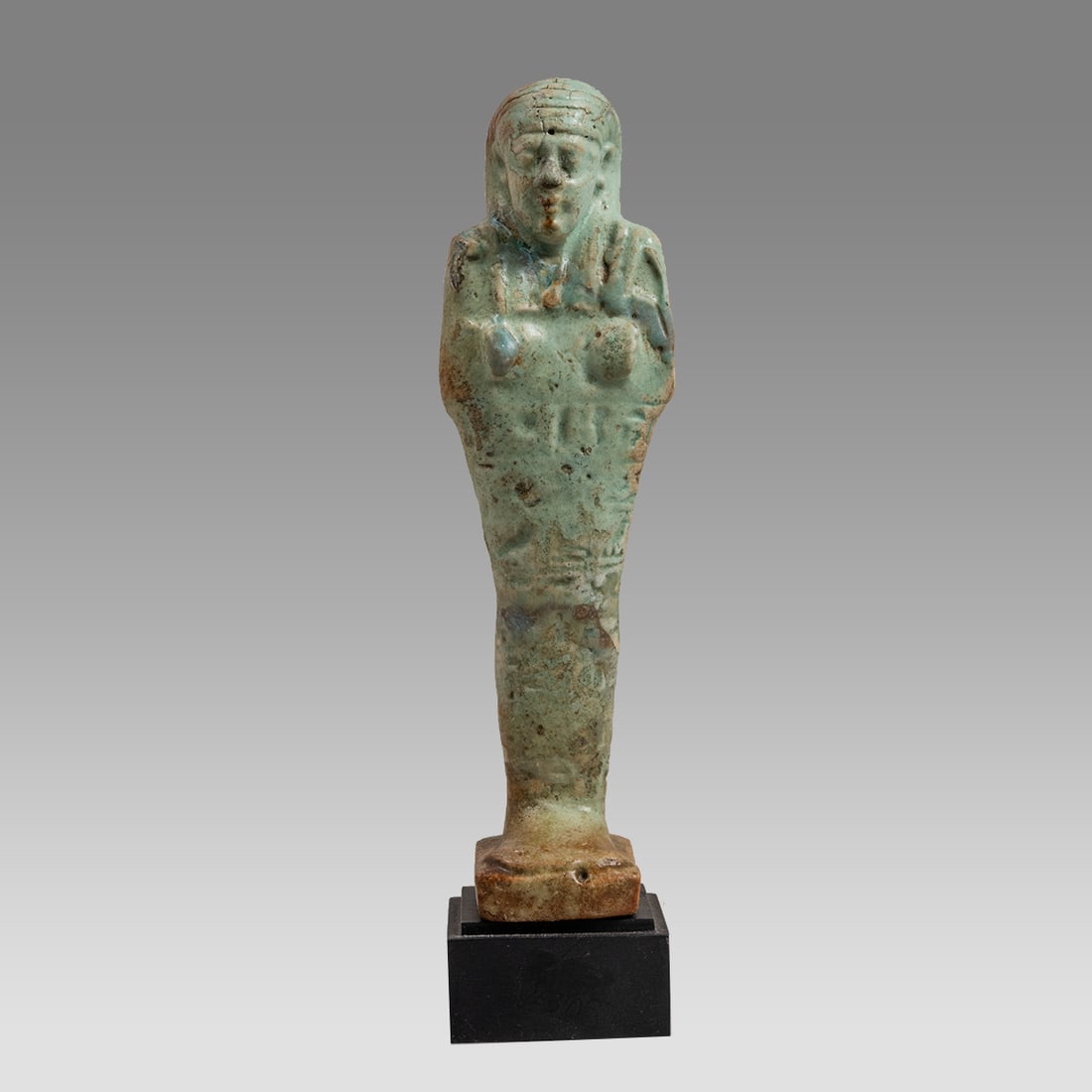 Large Ancient Egyptian Faience Ushabti Figure Late period, ca. 700-300 B.C. (1 of 3)