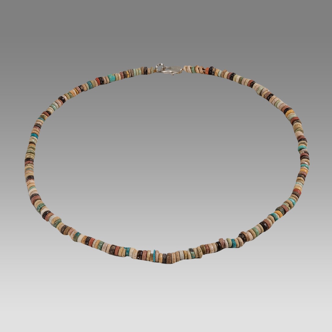 Ancient Egyptian Faience, Bead Necklace c.300-50 BC.: Ancient Egyptian Faience, Bead Necklace c.300-50 BC. Size 17 1/2 inches length. Great Looking single strand Faience Bead necklace. wearable. Provenance: Ex Secret Eyes Gallery New York 1970's-1980's
