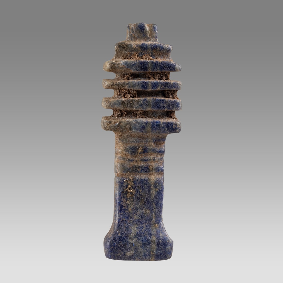 Ancient Egyptian Lapis Lazuli Djed Pillar Amulet c.600-50 BC. (1 of 2)