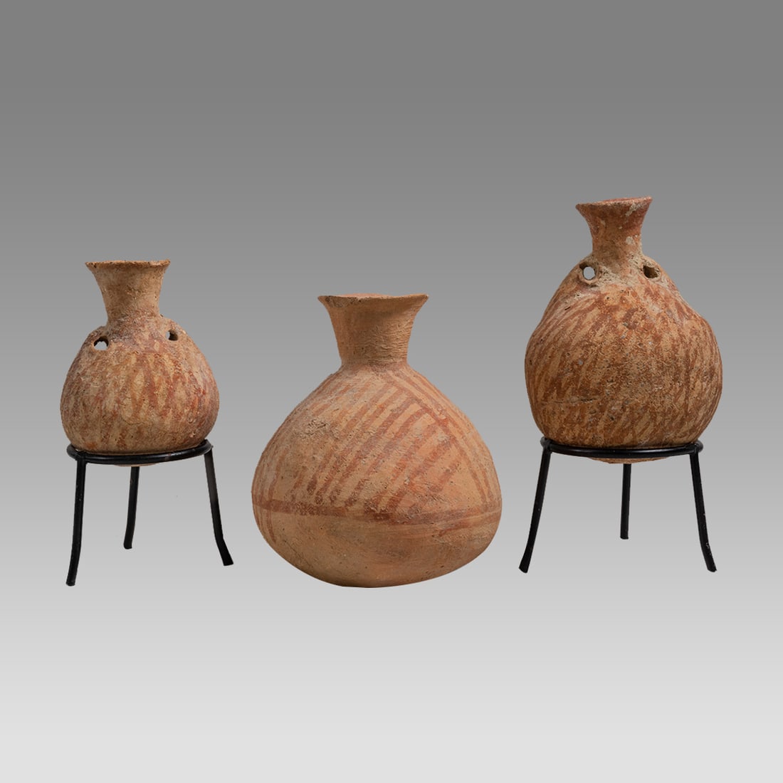 Lot of 3 Ancient Holy Land Bronze Age Pottery Jars c.2500 BC. (1 of 3)