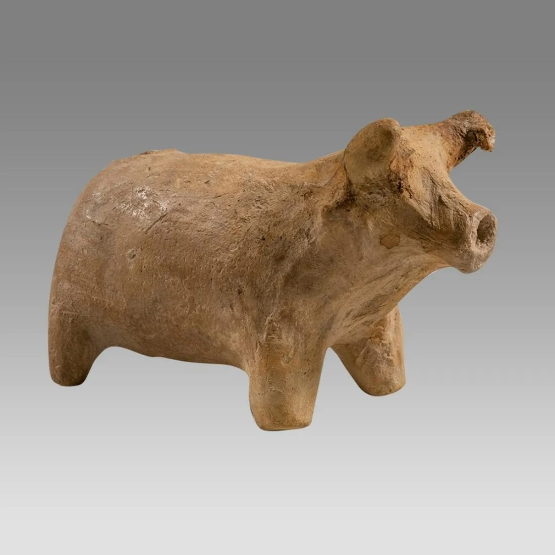Ancient Holy Land Iron Age Terracotta Zoomorphic Bull Vessel c.900-700 B.C. (1 of 3)