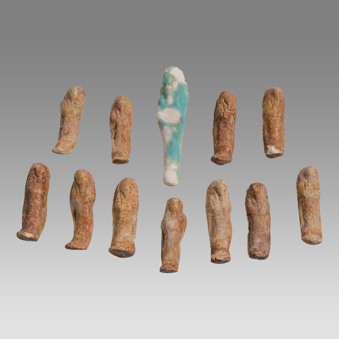 Lot of 12 Ancient Egyptian Faience Ushabtis c.700-30 BC. (1 of 2)
