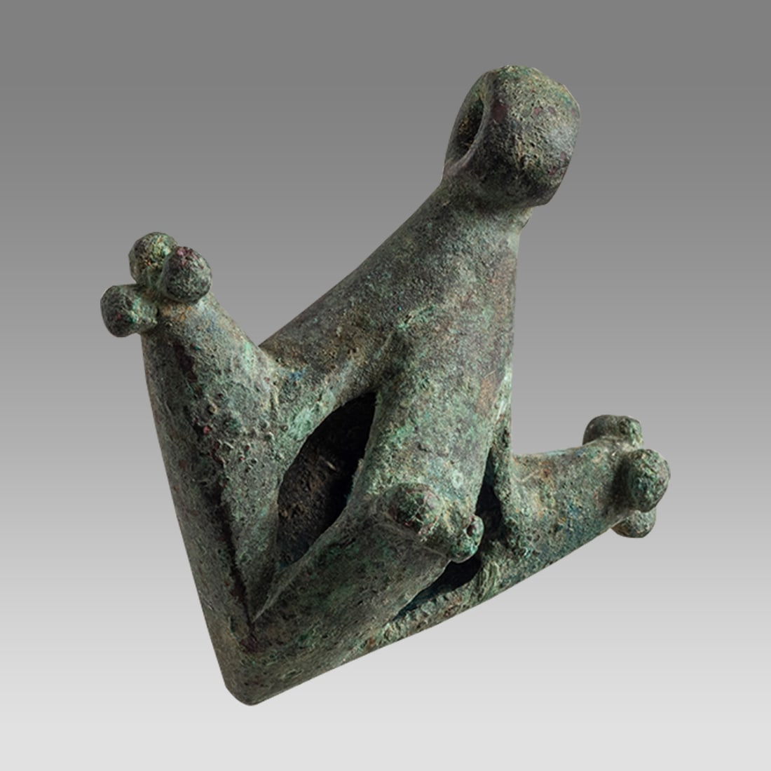 Ancient Near Eastern Luristan Bronze Amulet with Bulls c.1000 BC. (1 of 2)