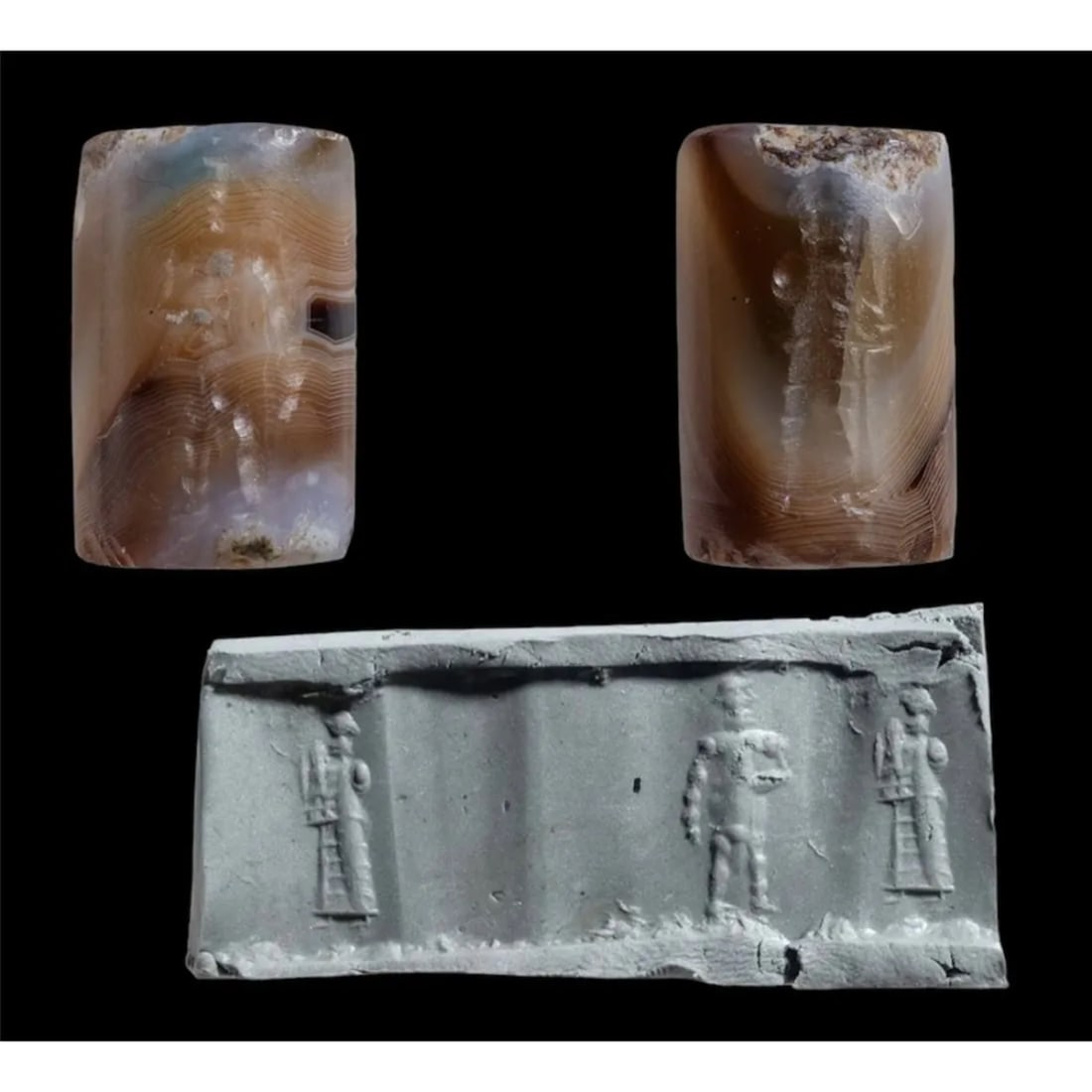Ancient Old Babylonian Banded Agate Cylinder Seal c.1900 BC. (1 of 5)