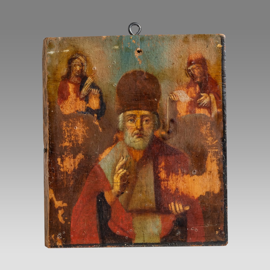 Russian Icon Painted With Three Saints. (1 of 2)