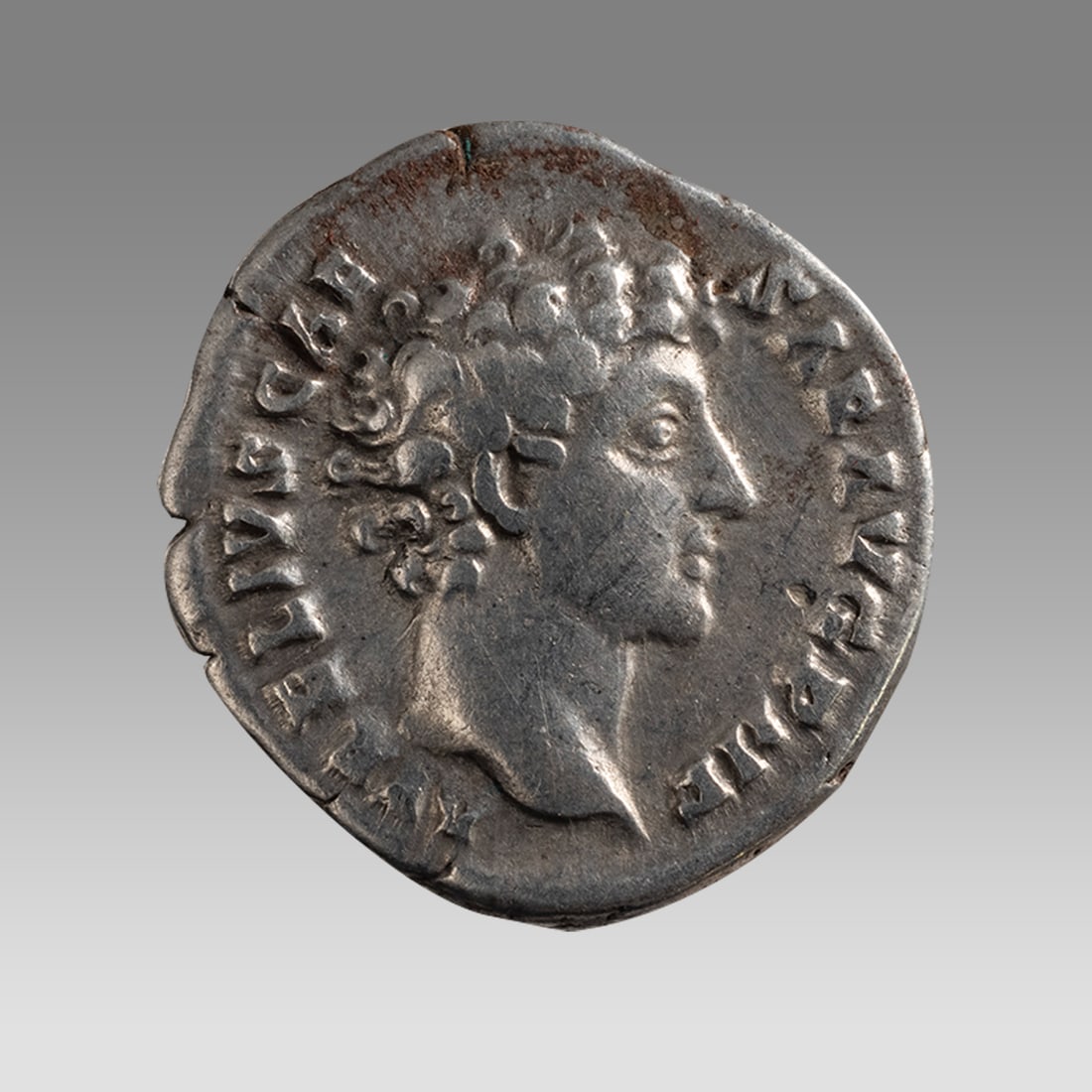 Ancient Roman Silver denarius of Marcus Aurelius, Caesar 139-161 AD. (1 of 2)