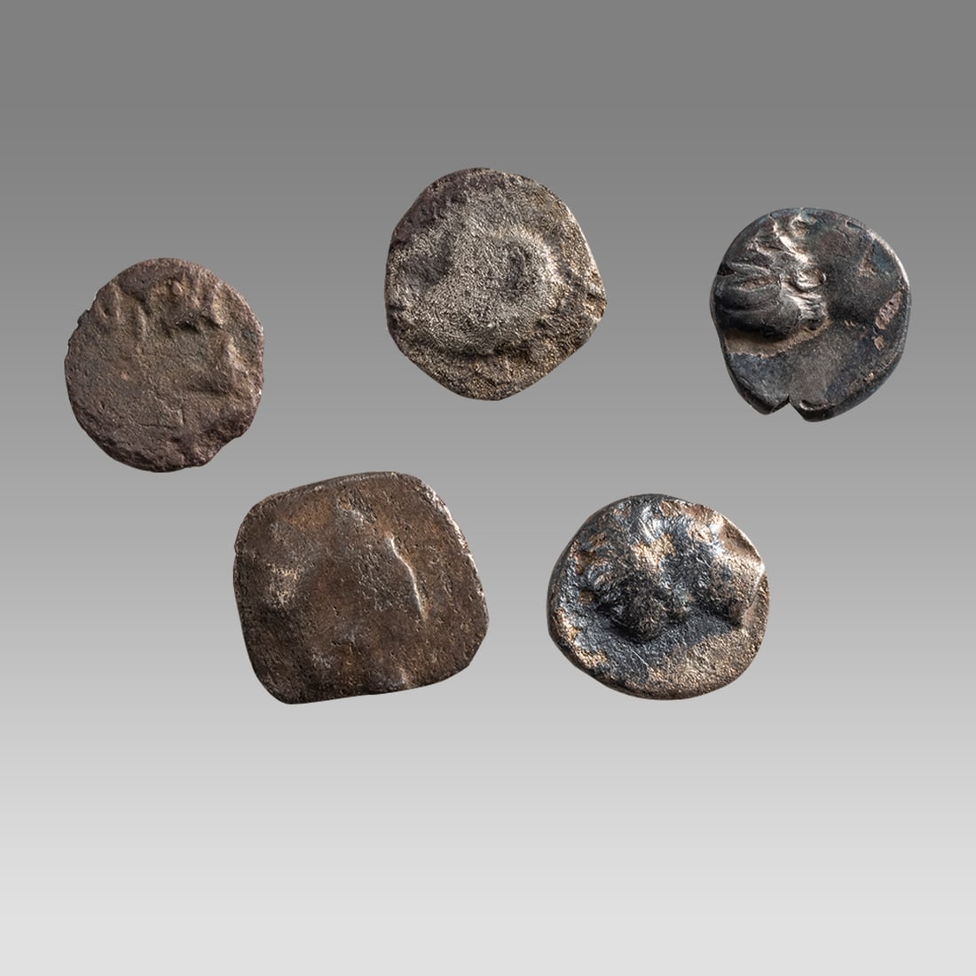 Lot of 5 Ancient Greek Fraction Silver coins c.500 BC. (1 of 2)