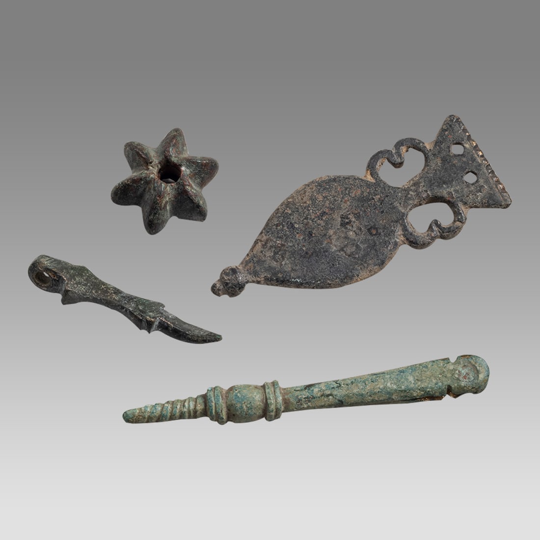 Lot of 4 Ancient Roman Bronze Horse Ornaments c.1st-2nd century AD. (1 of 2)