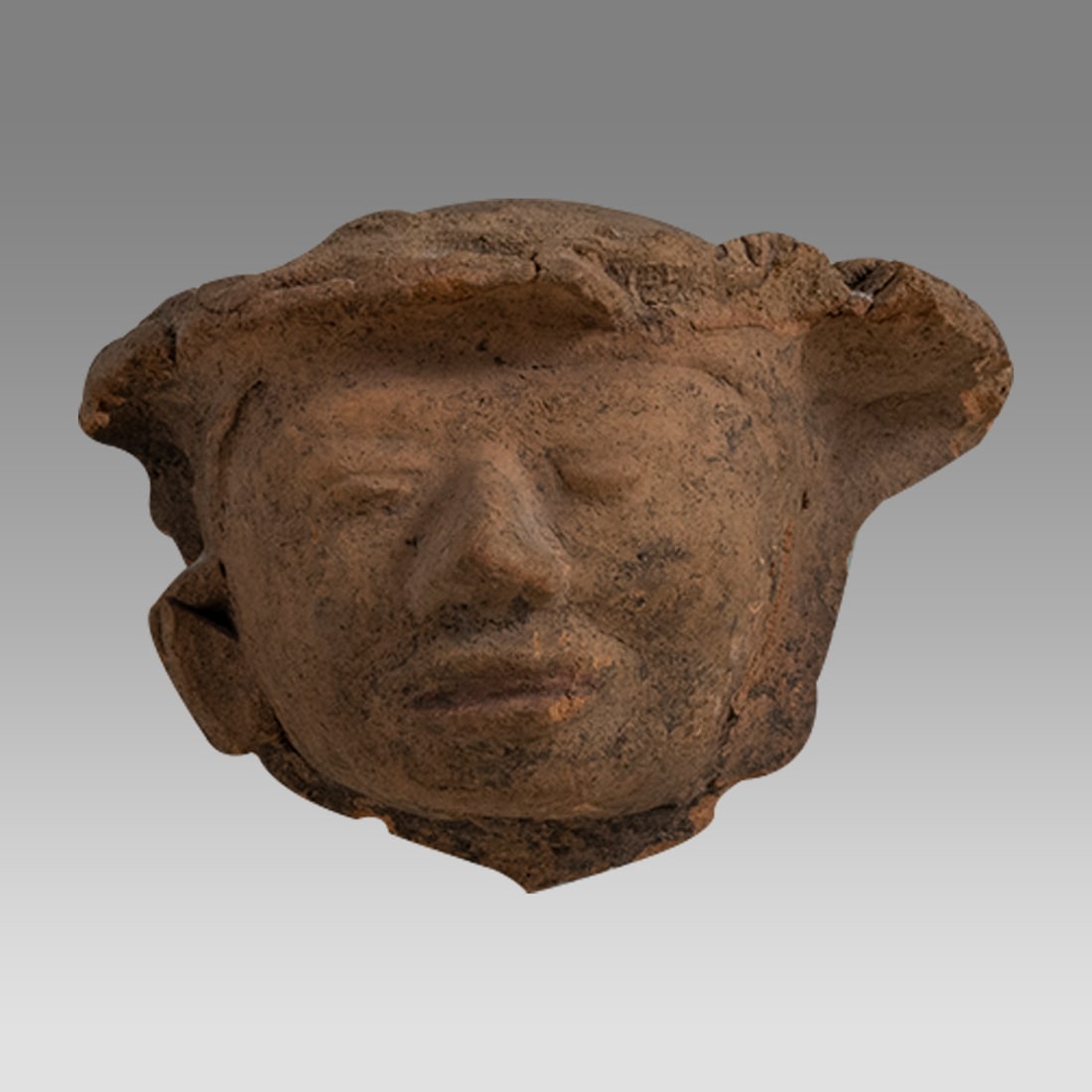 Ancient Pre Columbian Mayan Pottery Head Mexico. c.500-900 AD. (1 of 2)