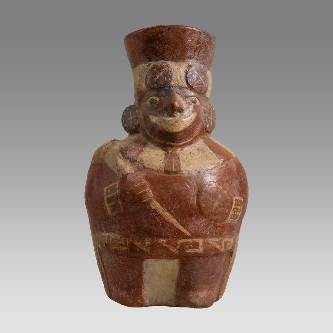 Large Moche Style Warrior Vessel. (1 of 4)
