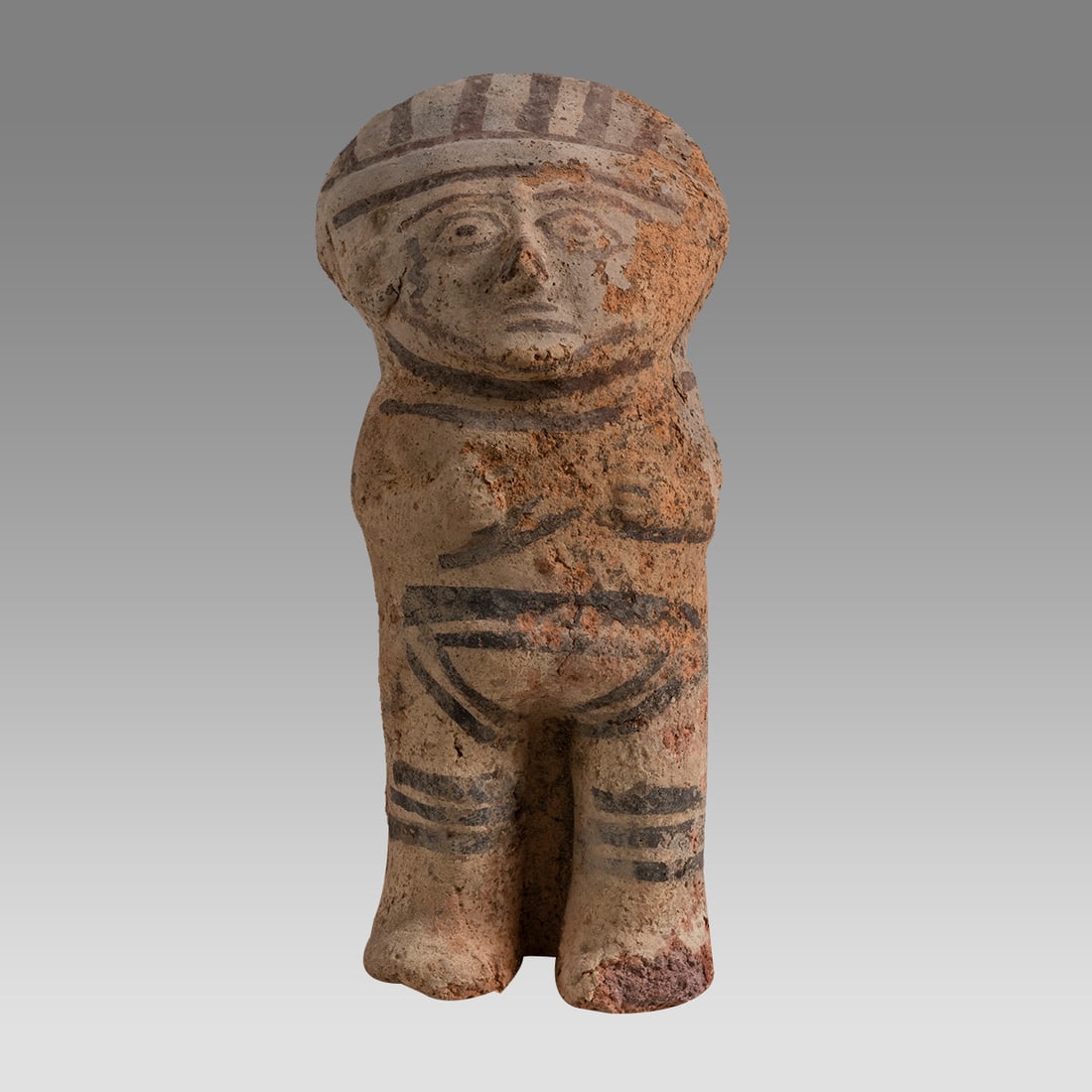 Ancient Chancy Standing Female Pottery Figure c.800-1200 AD. (1 of 3)
