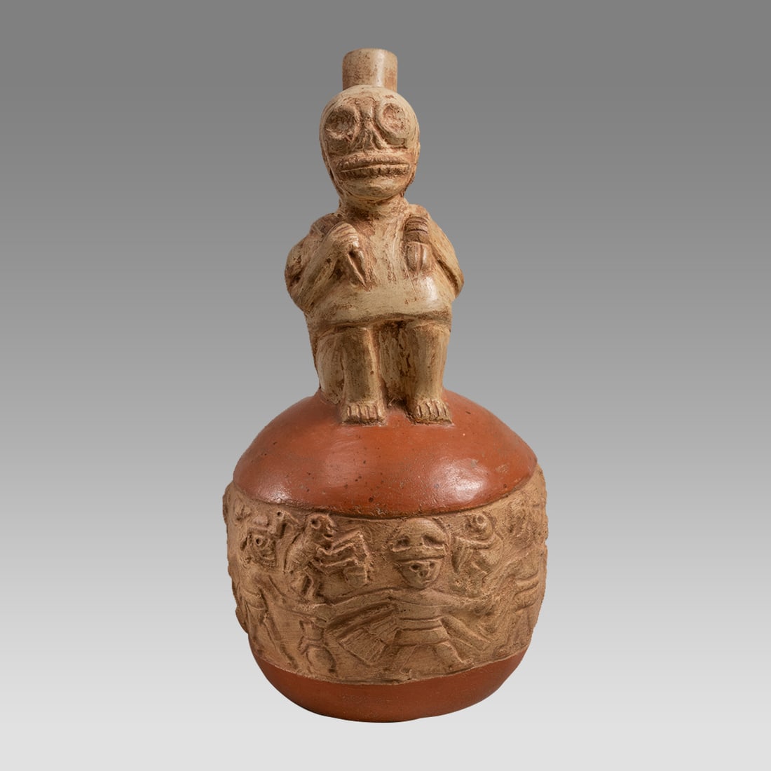 Moche Style Skeletal Figure Vessel. (1 of 5)