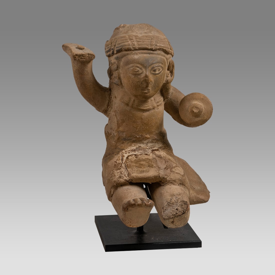 Pre-Columbian La Tolita-Tumaco Seated Musician Figure (ca. 350 BCE to 350 CE). (1 of 3)