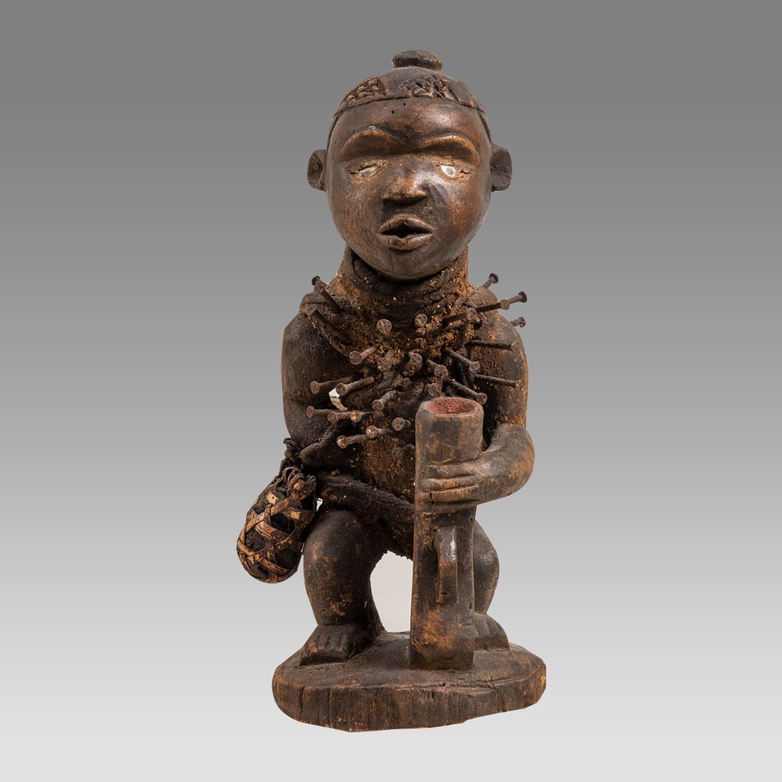 African Kongo Nkisi Fettish Figure from Democratic Republic of Congo. (1 of 3)