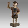 Antique Spanish Colonial Wooden Santo Michael Archangel (ca. 19th-early 20th century CE).