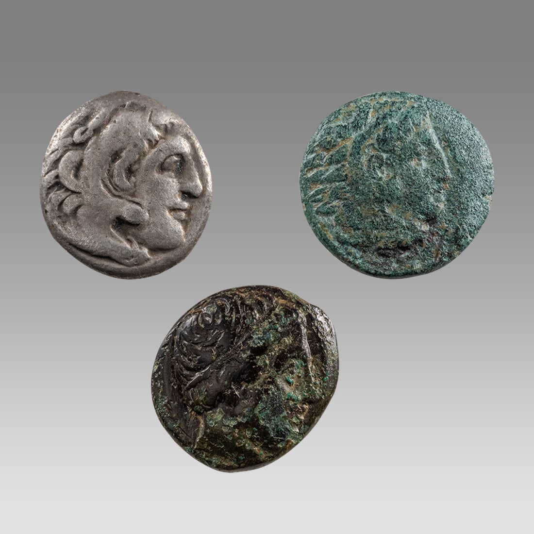 Ancient Greek Alexander The Great Silver Drachm, Bronze Alexander, Philip II c.35-323 BC. (1 of 2)