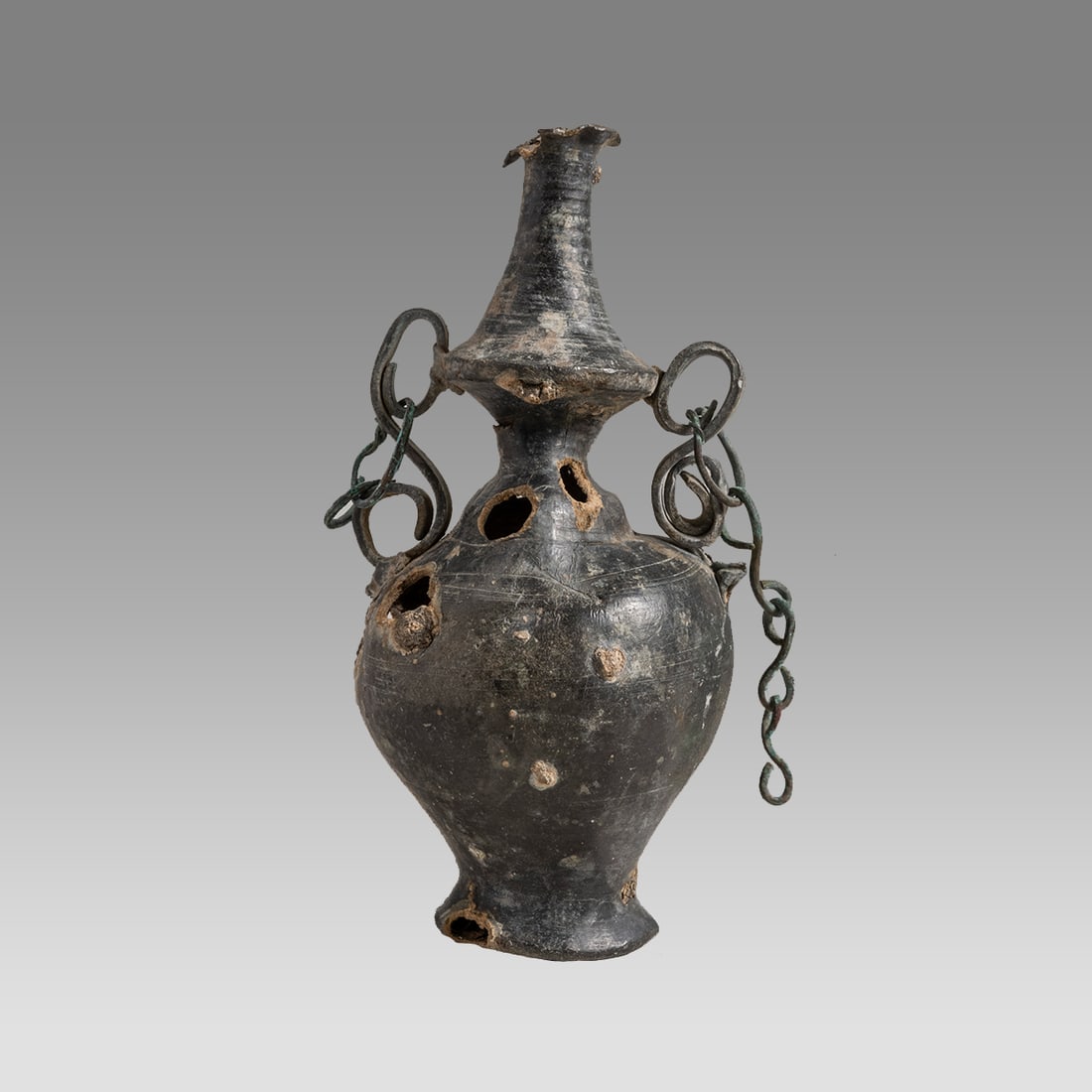 Ancient Islamic Bronze Sprinkler Bottle c.8th-10th century AD. (1 of 3)