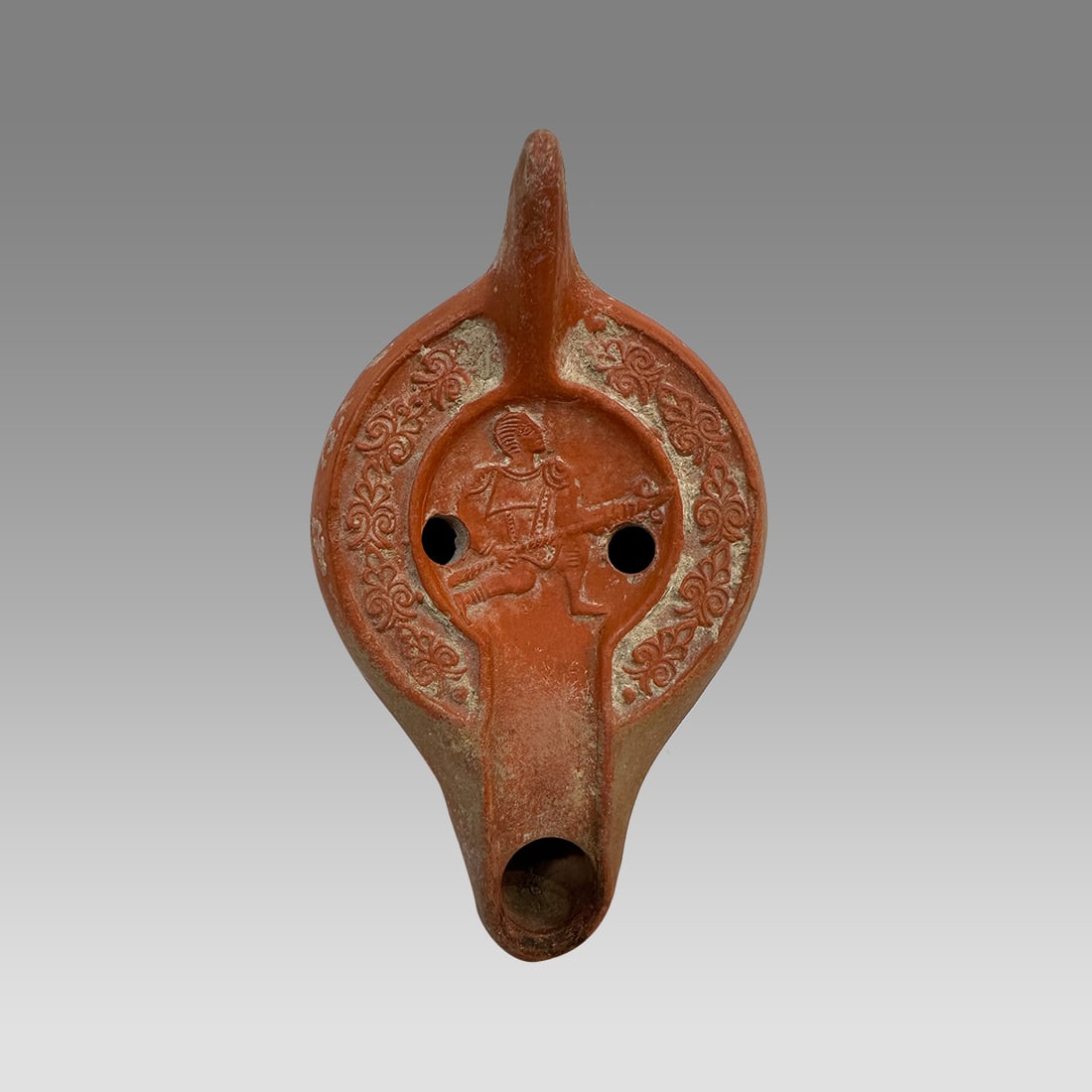 Ancient Roman North African Oil Lamp With Venator c.3rd century AD. (1 of 3)
