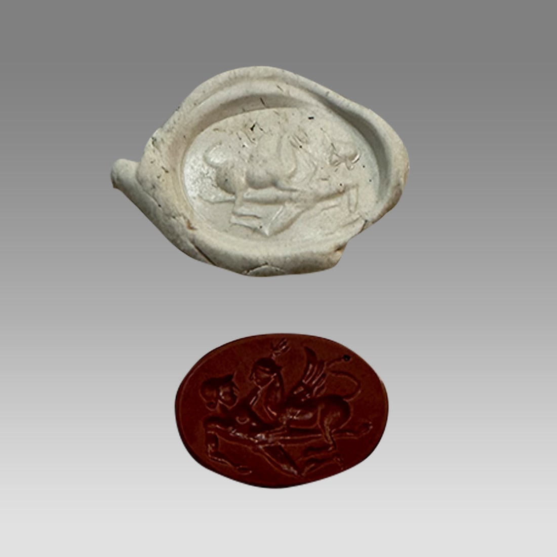 Ancient Roman Red Jasper Intaglio c.2nd century AD. (1 of 4)