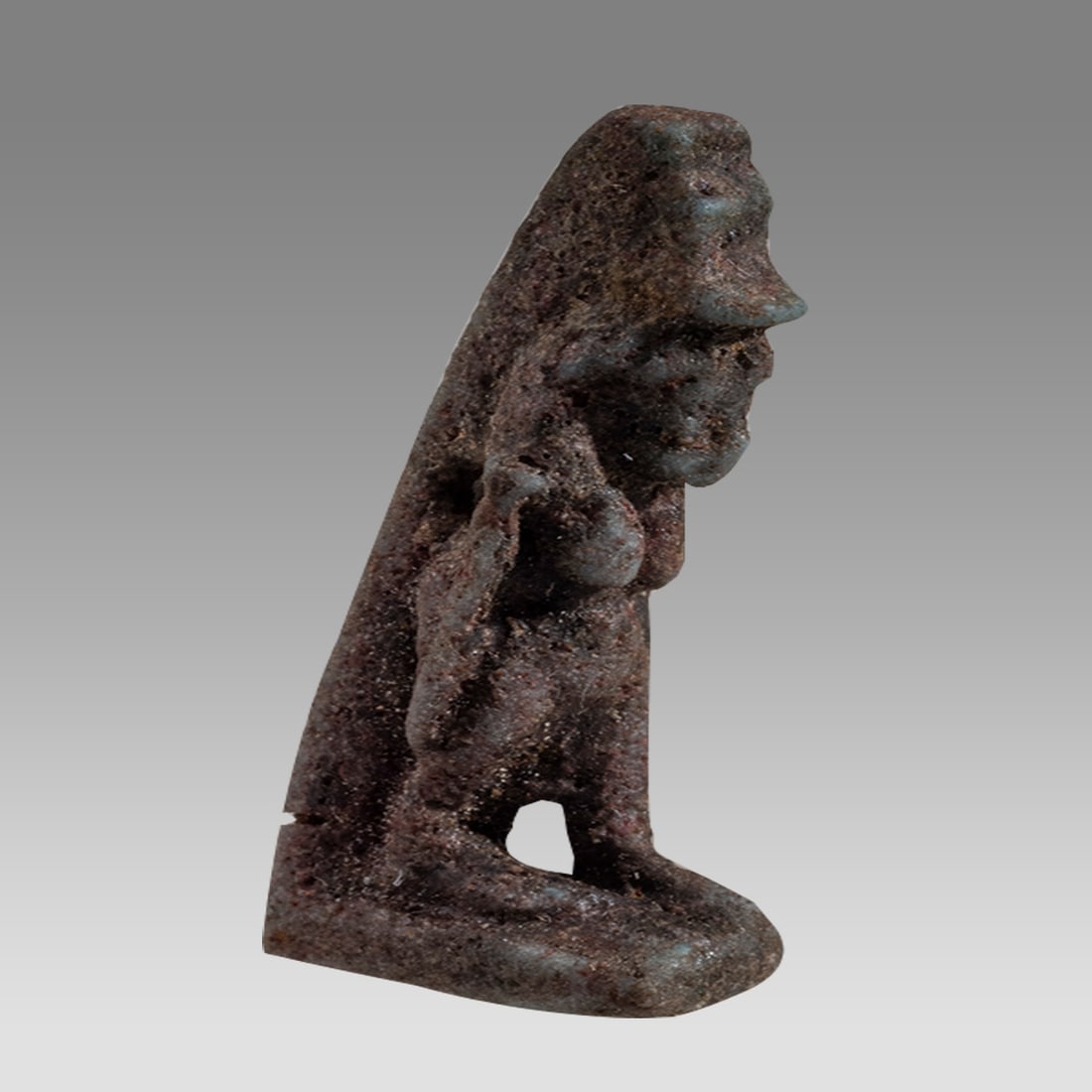 Ancient Egyptian Blue Faience Amulet of Isis c.600-50 BC.: Ancient Egyptian Blue Faience Amulet of Isis c.600-50 BC. Size 1 1/4 inches high. Fine blue faience amulet of Isis standing, hole through back for suspension. Provenance: Ex Secret Eyes Gallery New Yo