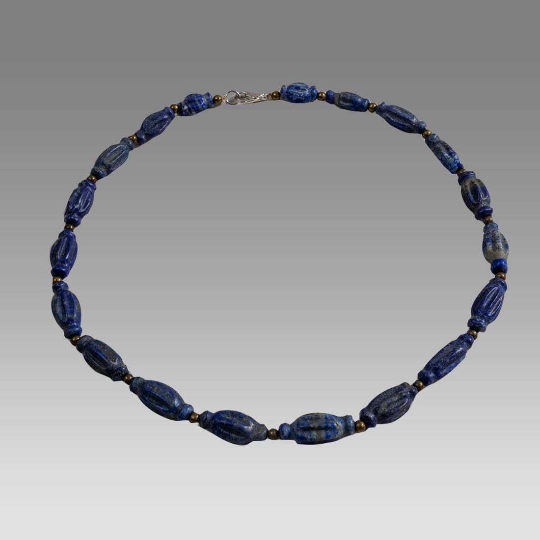 A Lapis Lazuli Bead Necklace Probably Roman. (1 of 1)