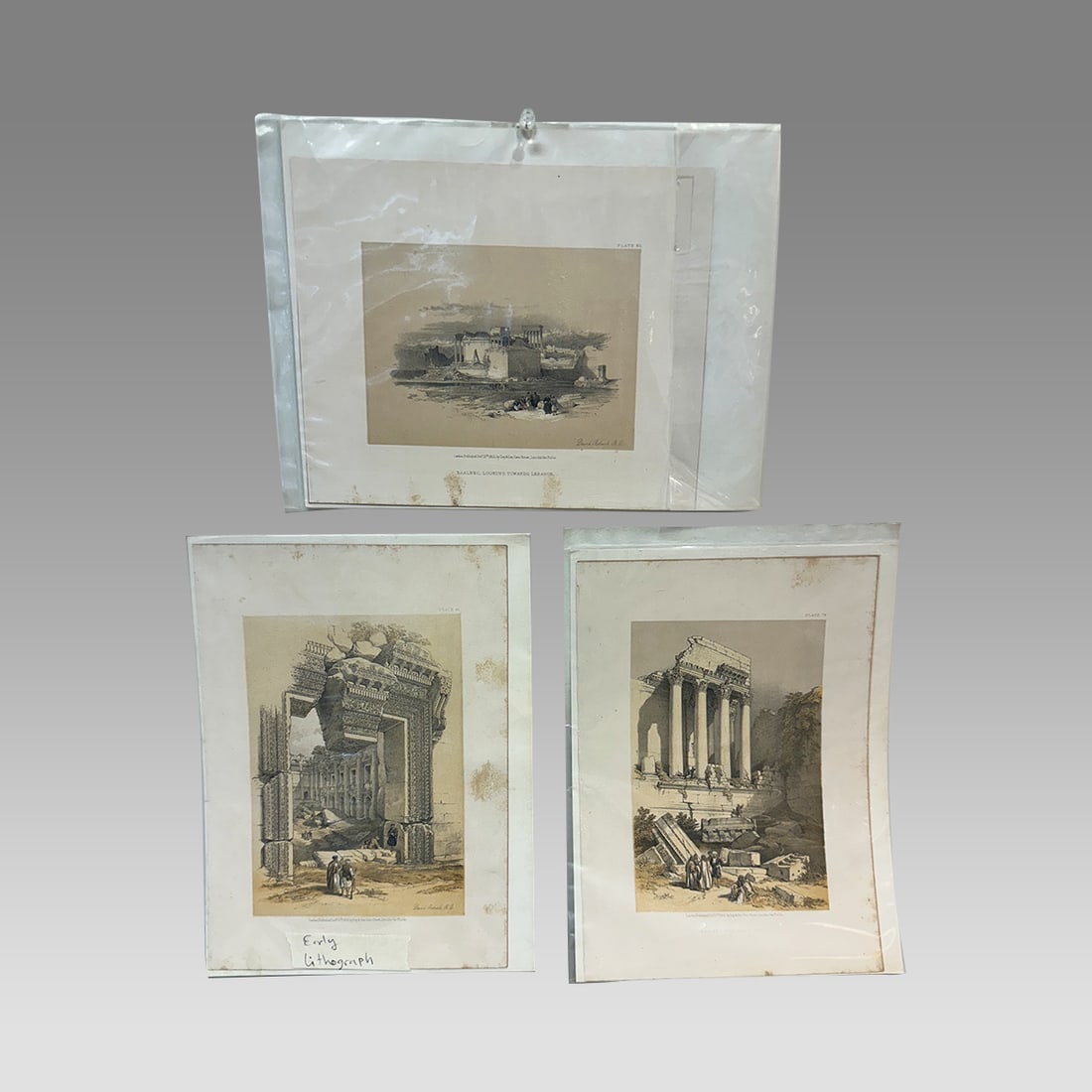 Lot of 3 Lithograph of Lebanon. Size 10 - 11 1/2 inches length (1 of 1)