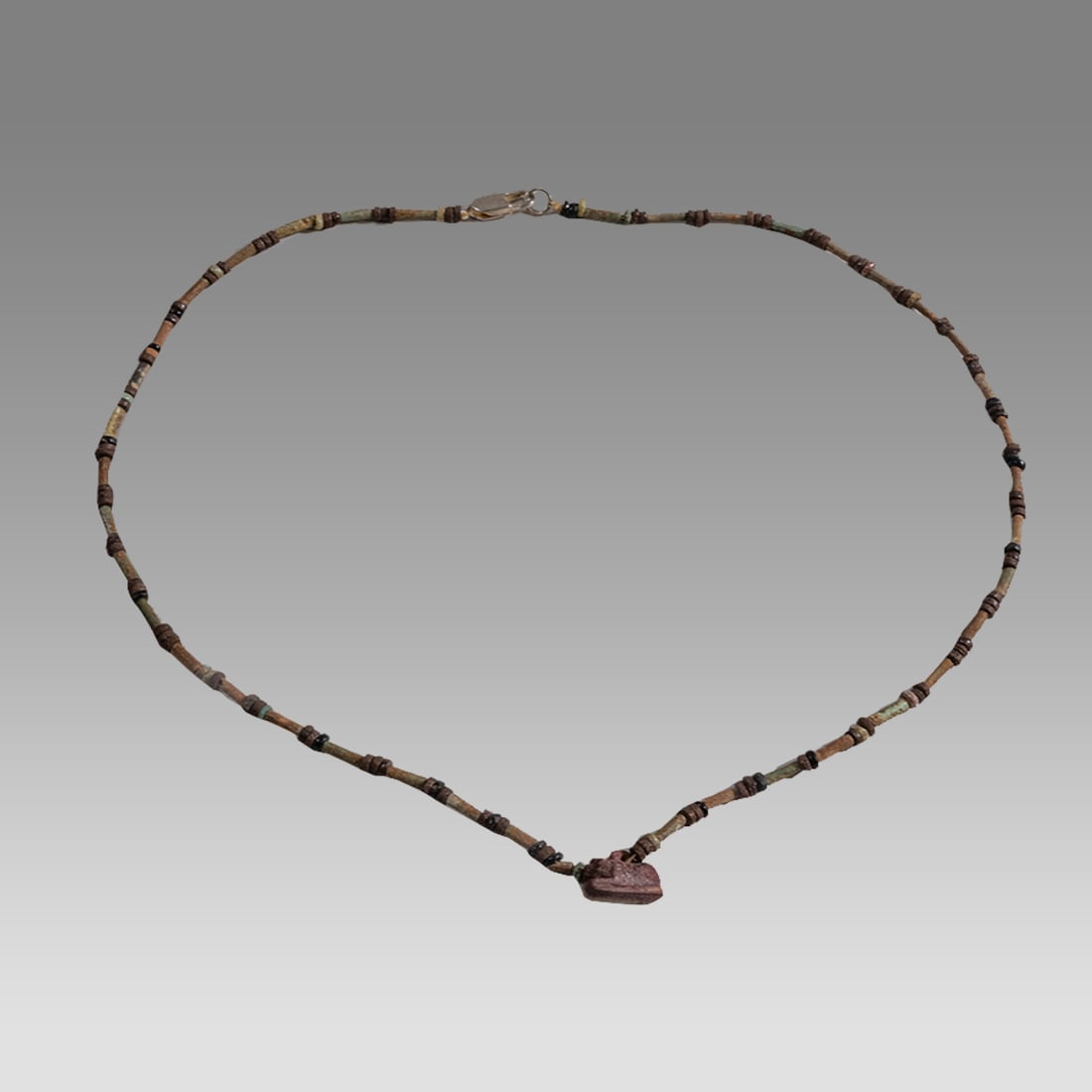 Ancient Egyptian Faience, Bead Necklace With Khnum Amulet c.700-30 BC. (1 of 1)