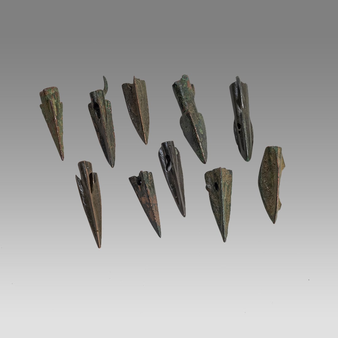 Lot of 10 Ancient Roman Bronze Arrow Heads c.1st century AD. (1 of 1)