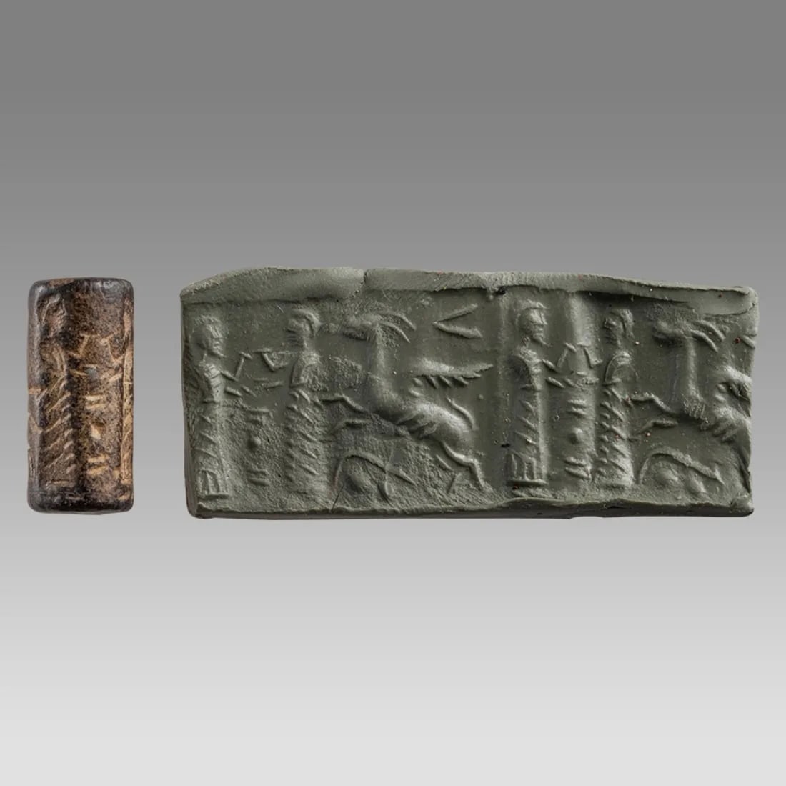 Near Eastern Style Hematite Cylinder Seal. (1 of 2)