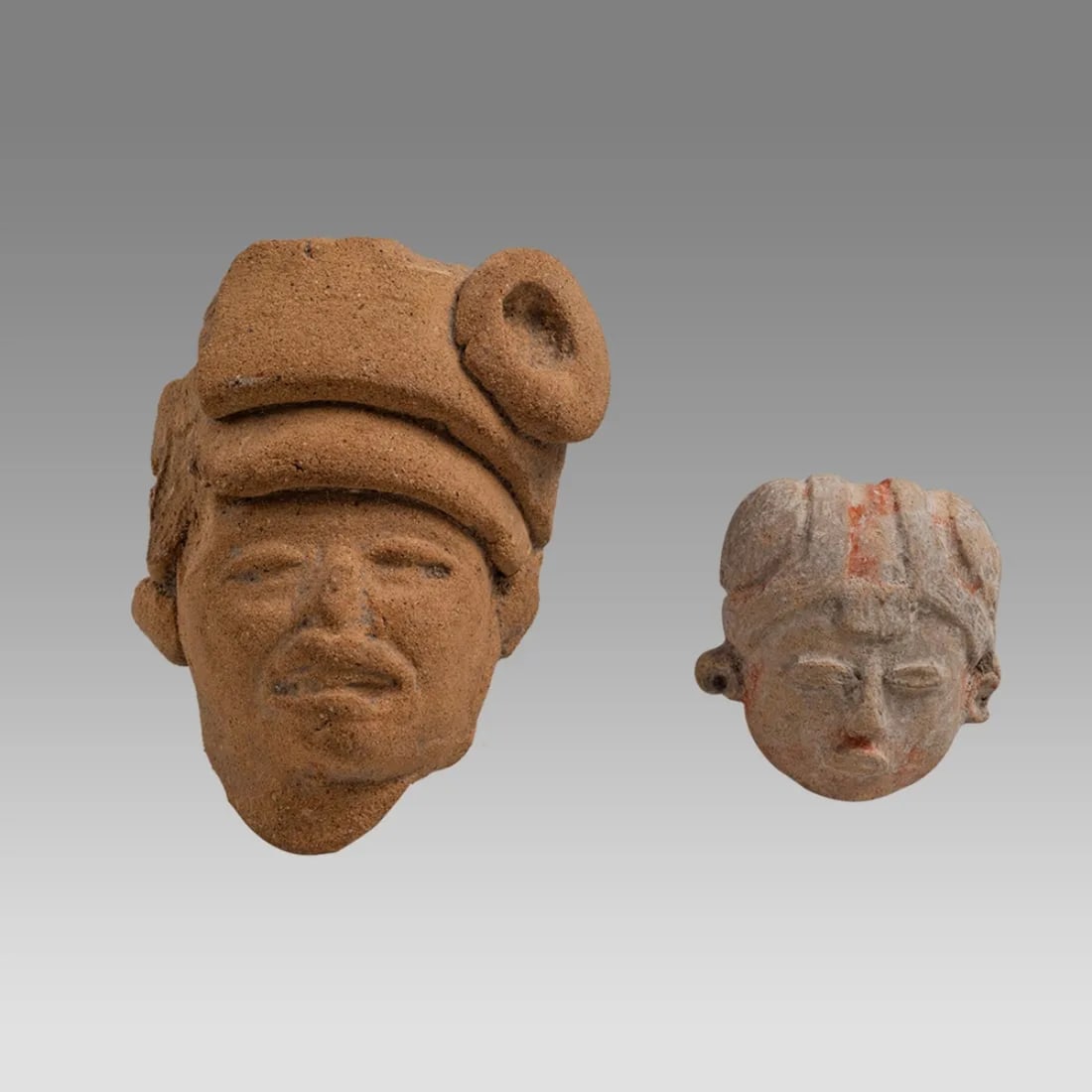 Ancient Pre Columbian Mayan Terracotta Heads Mexico. c.500-900 AD (2) (1 of 3)