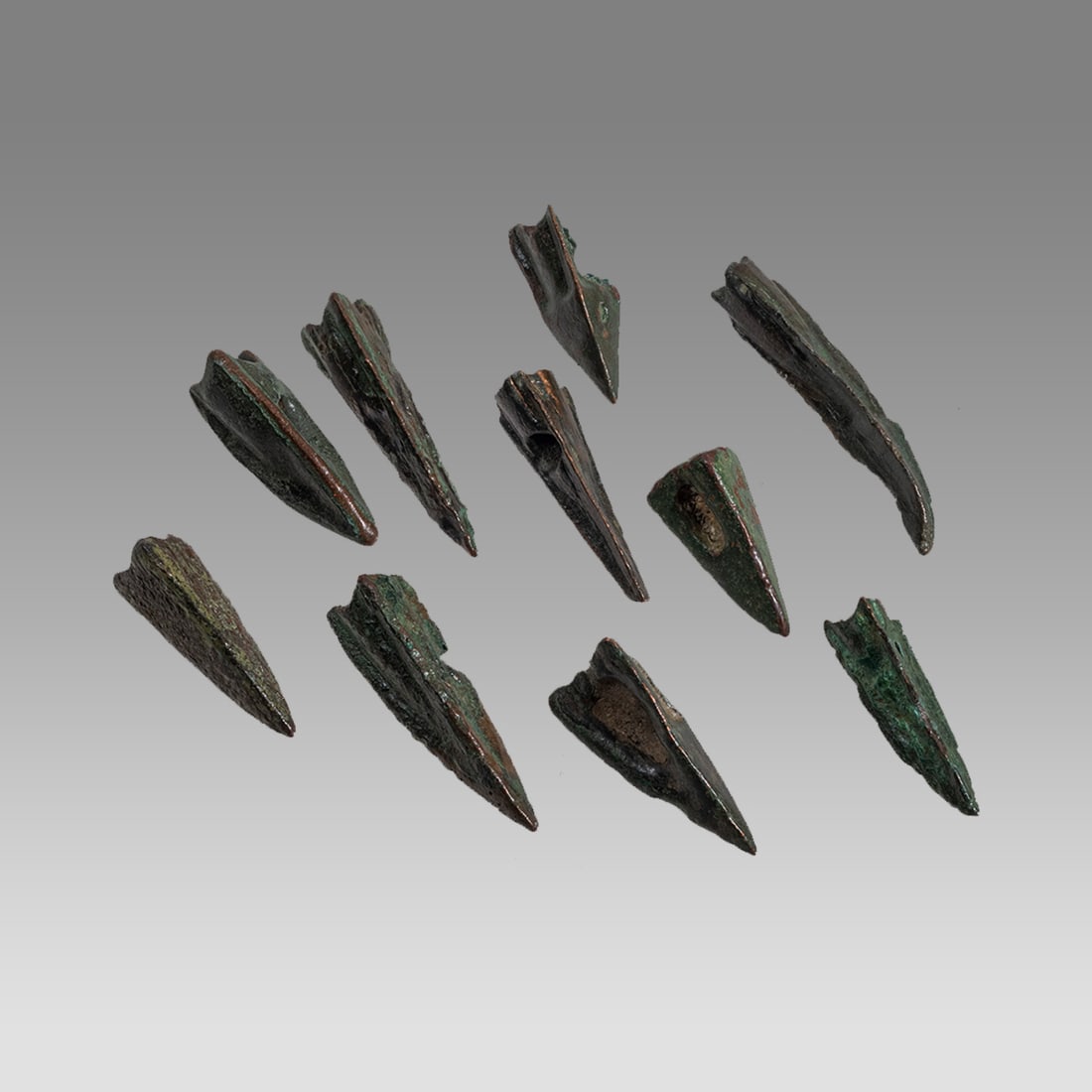 Lot of 10 Ancient Roman Bronze Arrow Heads c.1st century AD. (1 of 1)