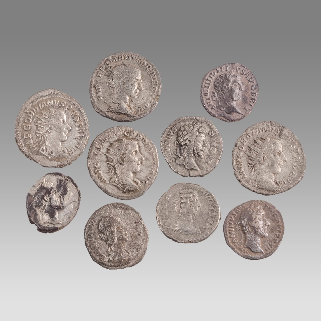 Lot of 10 Ancient Roman Silver Denarius, Antoninianus c.2nd-4th century AD. (1 of 2)