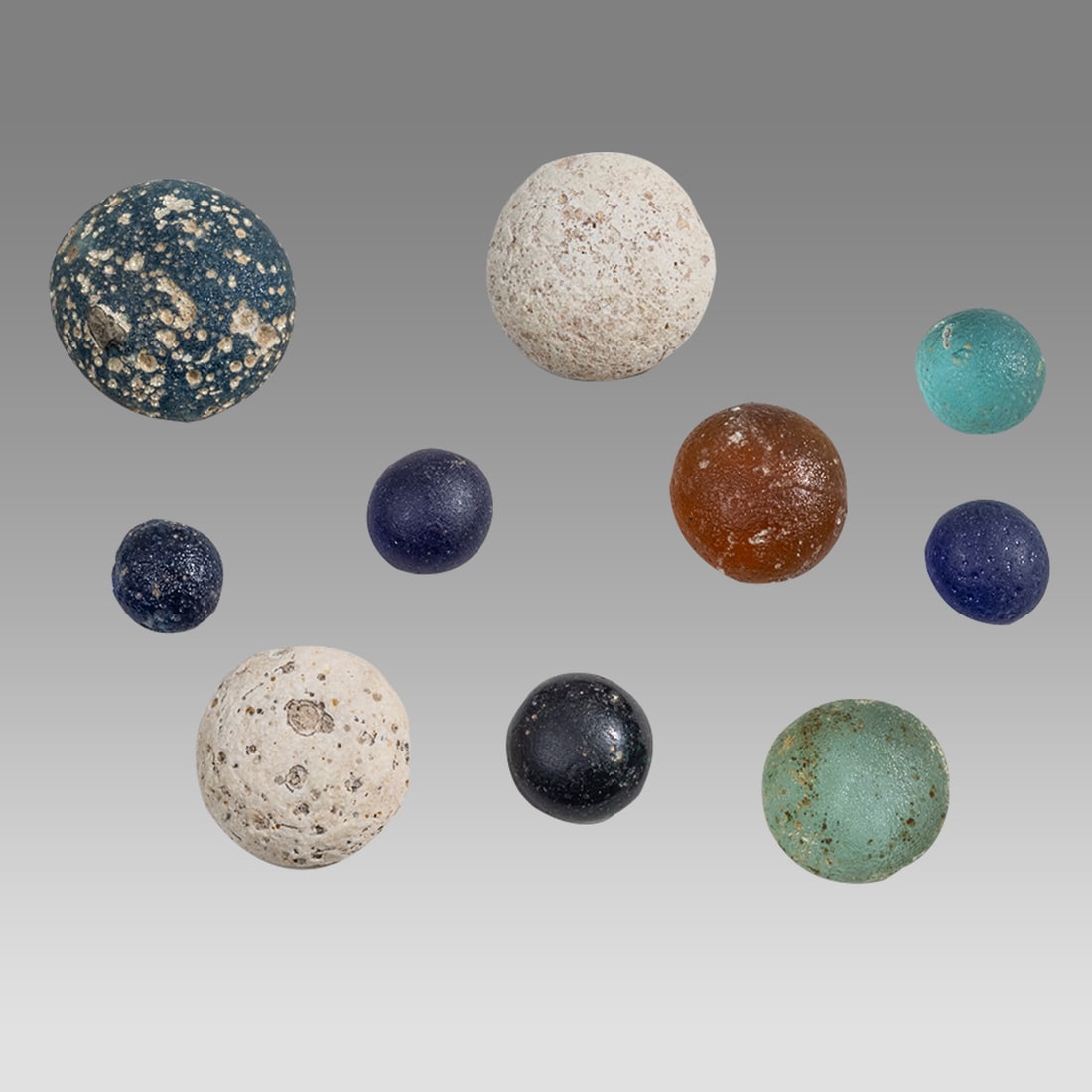 Lot of 10 Ancient Roman Glass Gaming Pieces. (1 of 1)