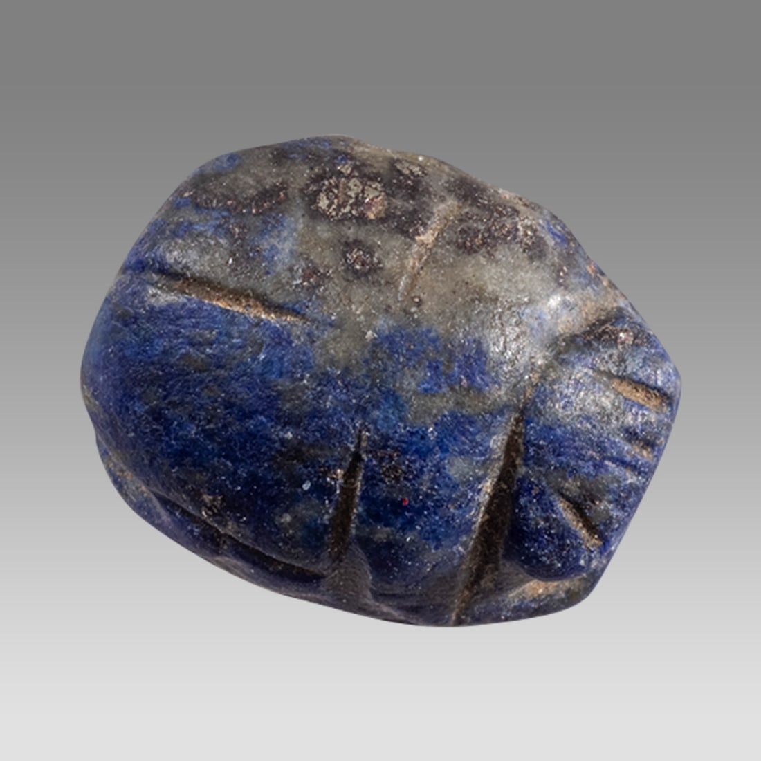 Ancient Egyptian, Lapis Scarab, Plain Base, 600-300 BC, (1 of 2)