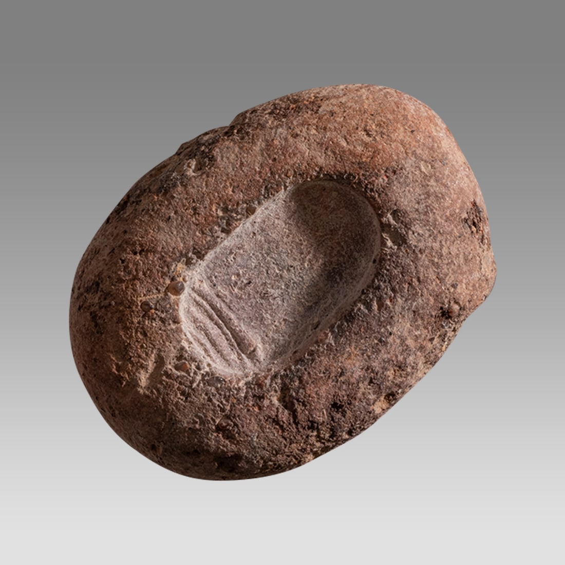 Ancient Egyptian Terracotta Amulet Mold c.600-50 BC.: Ancient Egyptian Terracotta Amulet Mold c.600-50 BC. Size 20 x 27 mm. A wonderful clay mold for a fruit amulet. Provenance: The Time Machine.