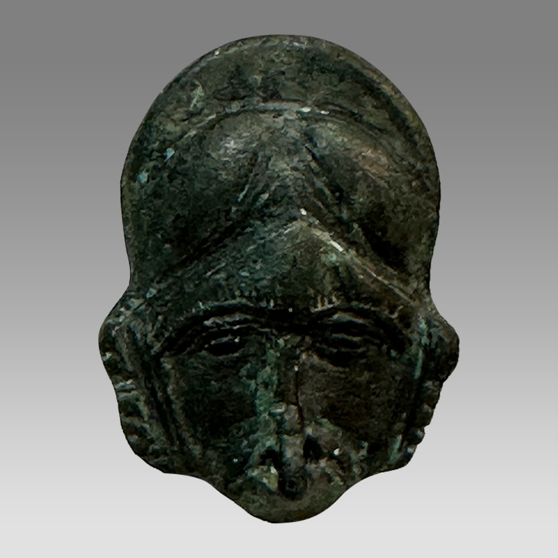 Ancient Visigoth, Bronze Head of Apollo on Attachment, 500-600 AD, (1 of 3)