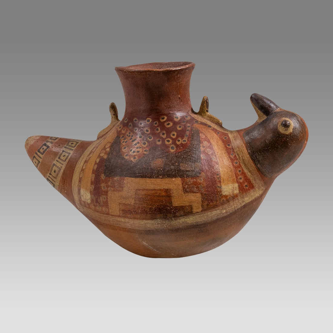 Moche Style Bird and Rat Pottery Vessel. (1 of 4)