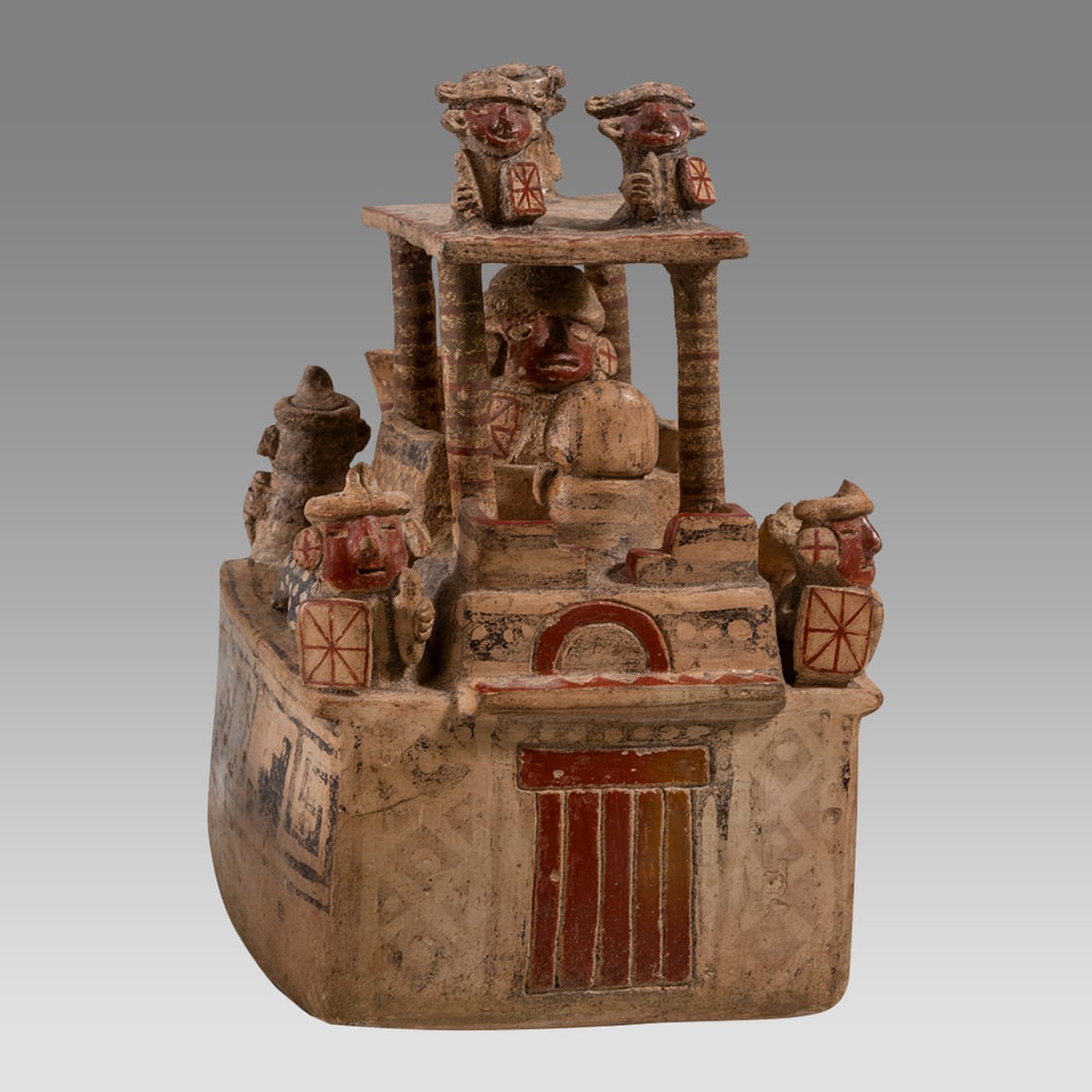 Recuay Style Temple Pottery Vessel with Noble Figure. (1 of 4)