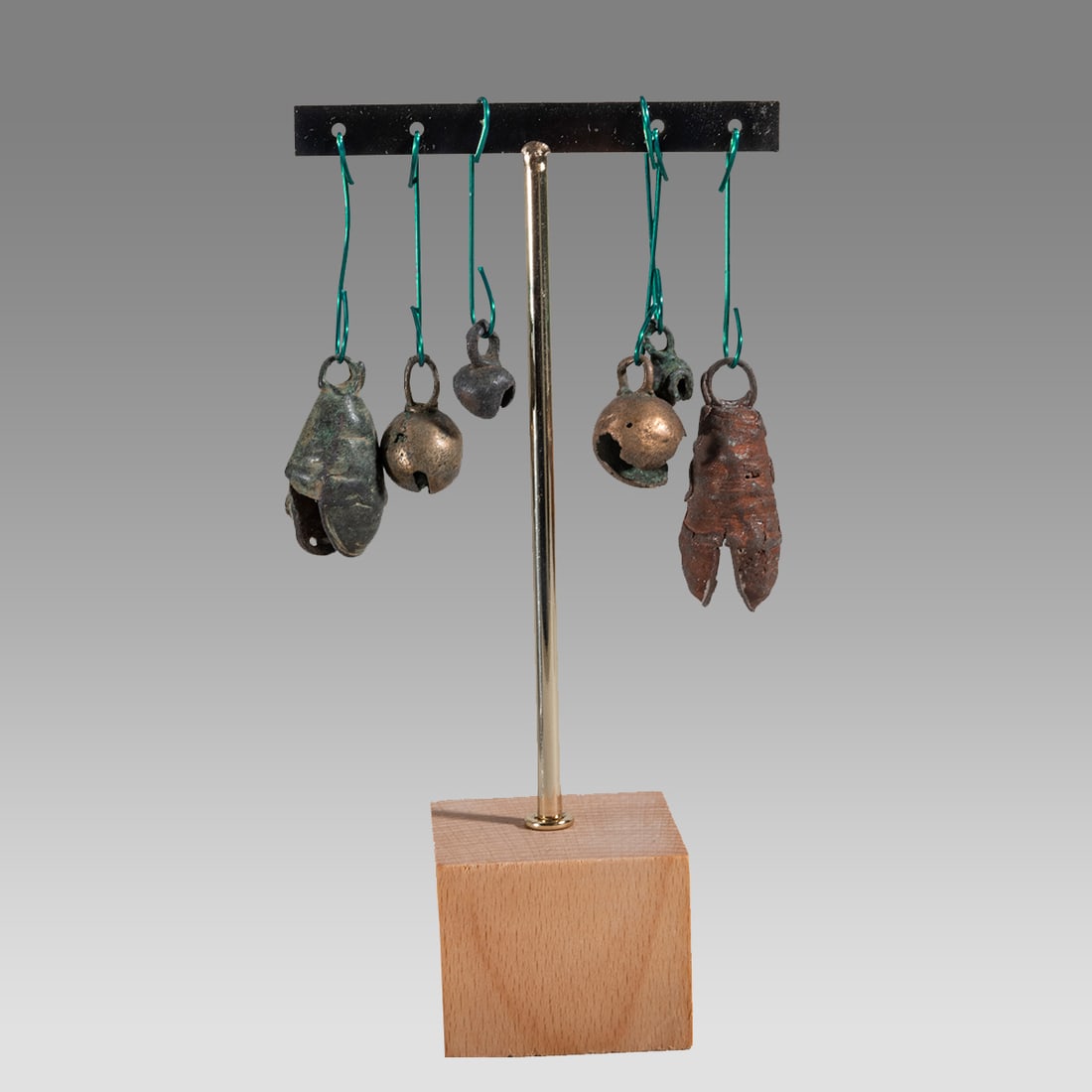 Collection of Pre-Columbian Mixtec Copper Bells w/ Working Clappers (7 bells total), ca 300-800 CE. (1 of 1)