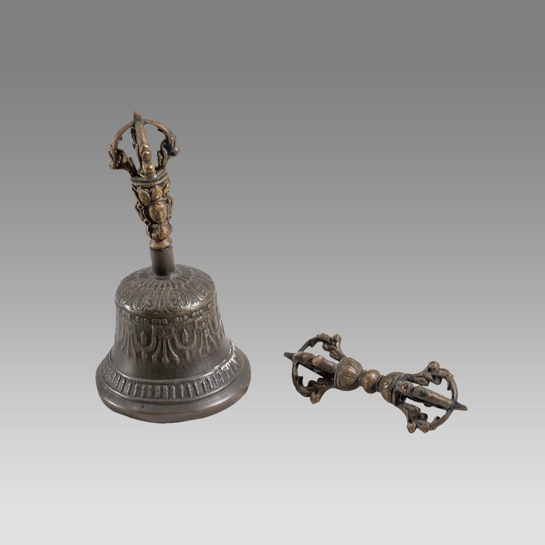 Vintage Vajrayana Indian Bell & Varja Handle. (2) (1 of 2)