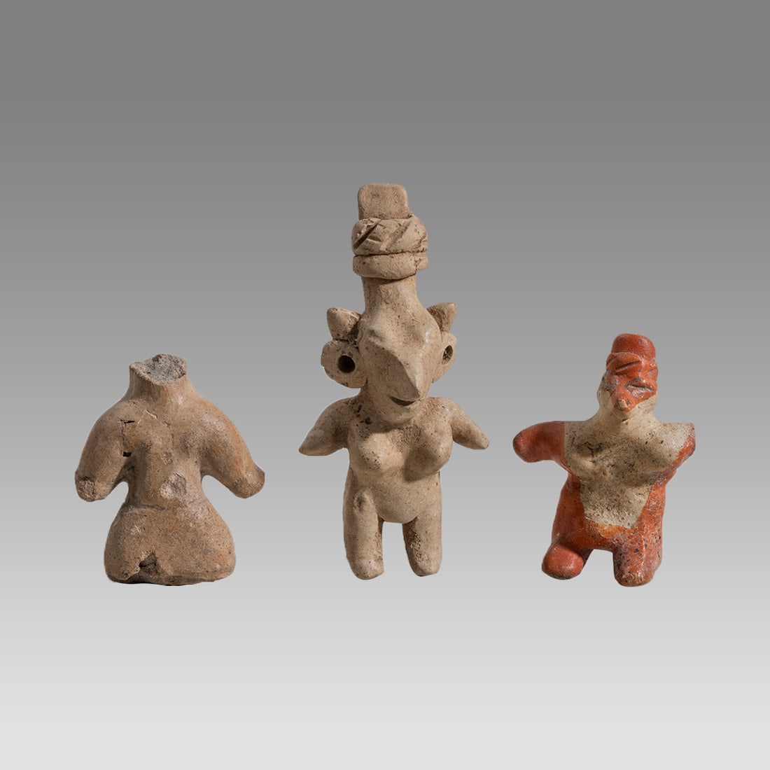 Lot of 3 Pre-Columbian Female Figures ca. 200 BC-AD 250. (1 of 2)