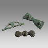 Lot of 3 Ancient Roman Bronze Belt Stiffener, Mounts c.2nd century AD.