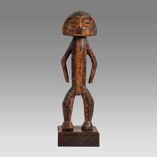 African, DRC Zande Standing Female Wood Figure.: African, DRC Zande Standing Female Wood Figure. Size 11 3/4 inches high. + stand. Provenance: Private Washington DC collection of Thomas F Caroll. Acquired from Osmane, dealer NY. Thomas worked from t