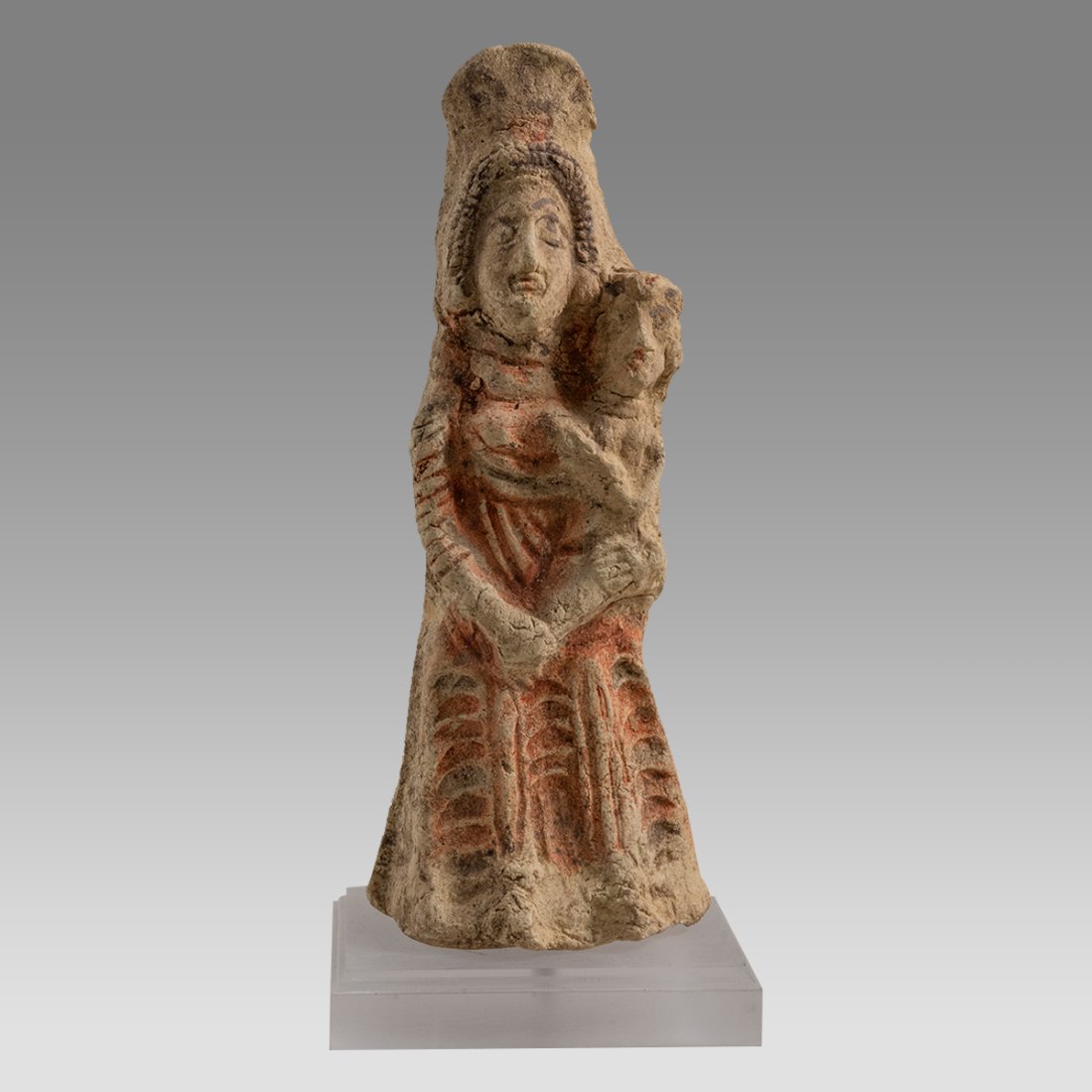 Ancient Near Eastern Parthian Terracotta Mother goddess Holding Child c.600 BC. (1 of 3)