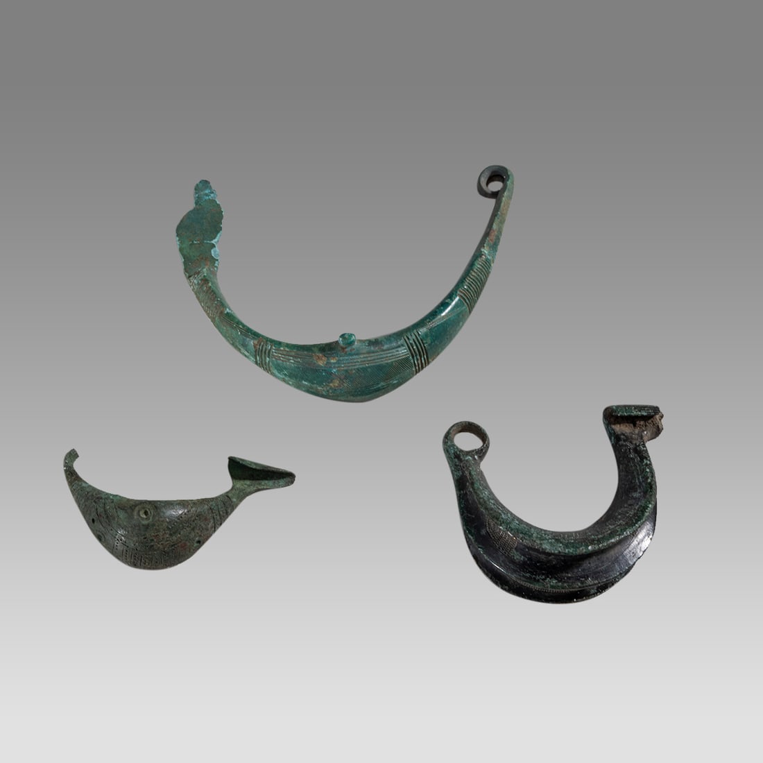 Lot Of 3 Ancient Italic Bronze Fibulas, c. 7th-6th century BC. (1 of 2)