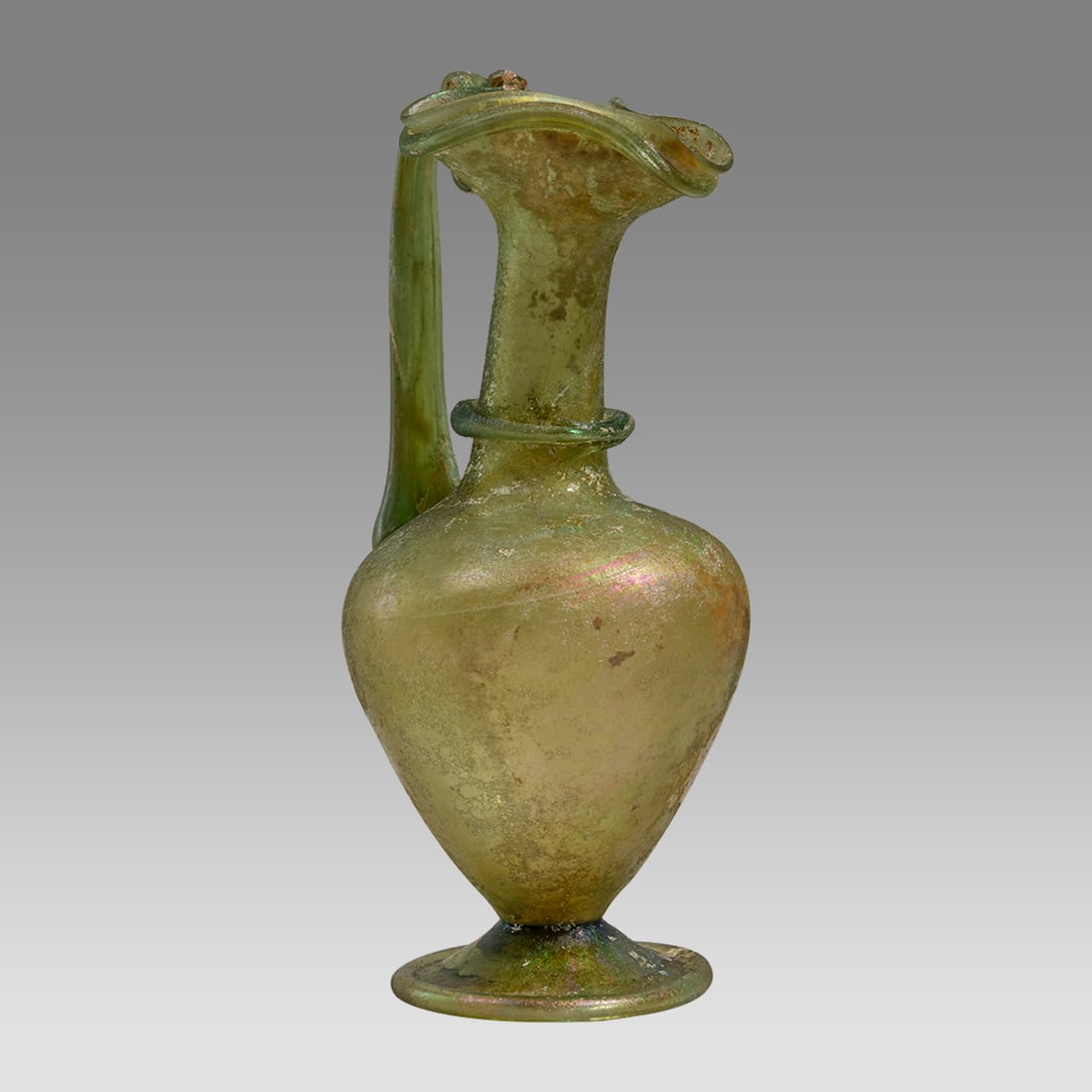 Ancient ROMAN Yellow GLASS Jug c.2nd century AD. (1 of 3)