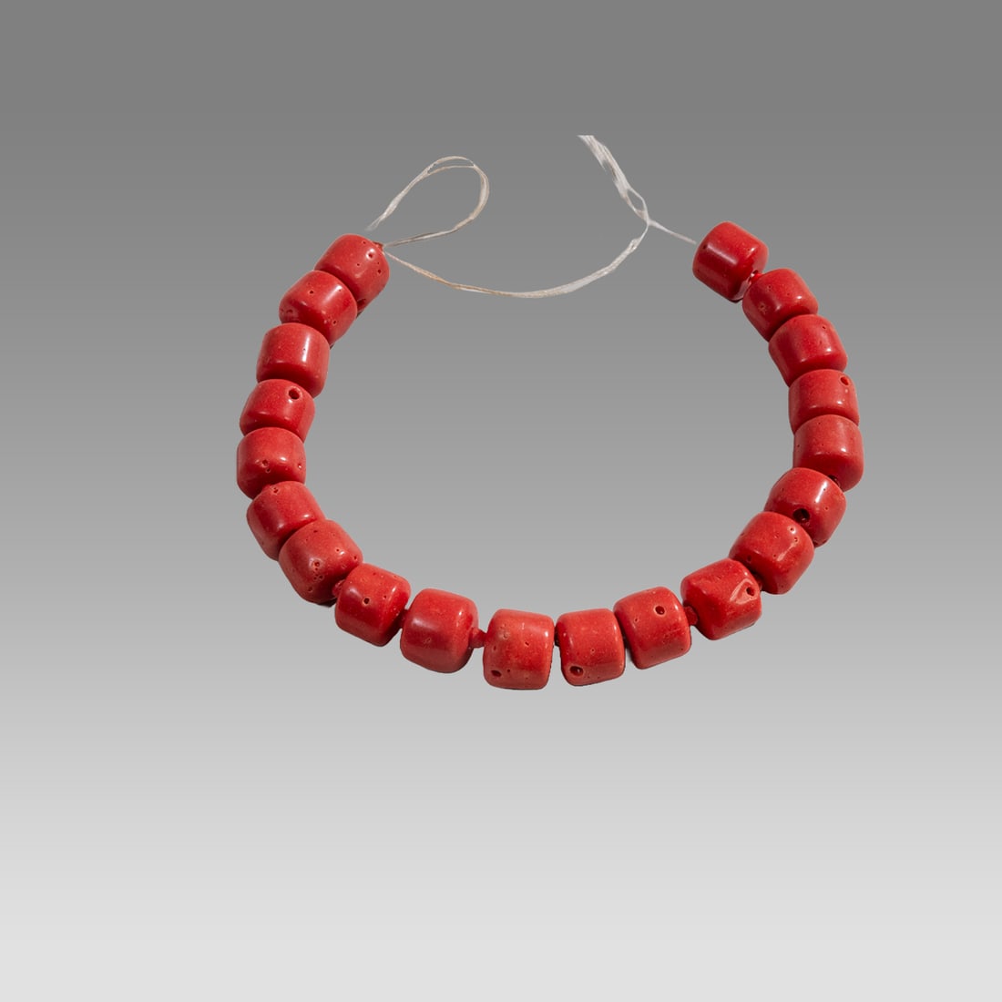 Coral Beads Necklace. Size 8 1/4 inches length. Size of each bead 10 mm. A string of coral beads. (1 of 1)